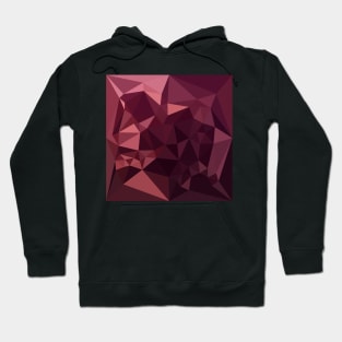 Dark Raspberry Red Abstract Low Polygon Background Hoodie